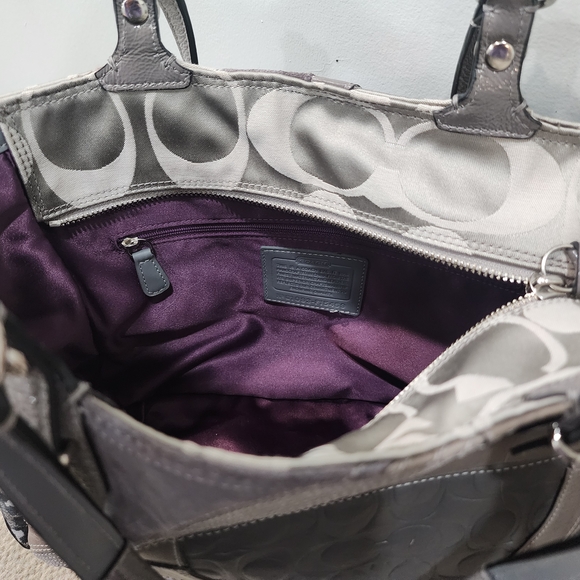 Coach Patchwork Shoulder Bag - Gray and Cream - Picture 6 of 6